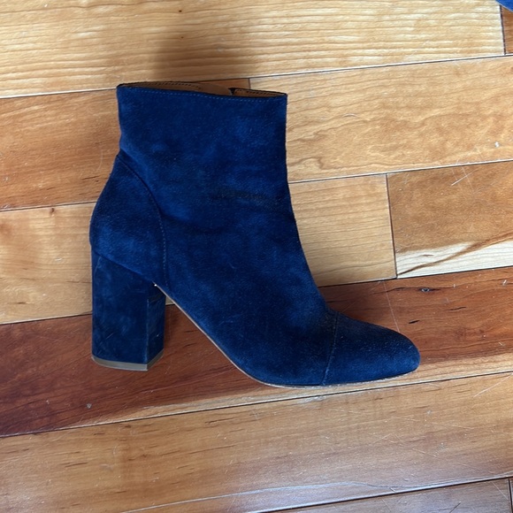 Parisian Blue Suede Booties (Bobbies) - w Italian leather! - Picture 2 of 2